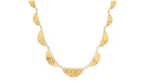 50 ct. t.w. Diamond Fan Necklace in 18kt Gold Over Sterling
