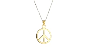 14kt Yellow Gold Peace Sign Pendant