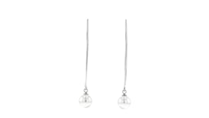 8-8.5mm Cultured Pearl Drop Earrings in Sterling Silver