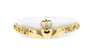18kt Gold Over Sterling Claddagh Byzantine Bracelet