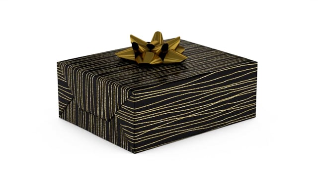 Gold Stripes on Black Wrapping Paper, 17.5 sq. ft. - Wrapping Paper -  Hallmark