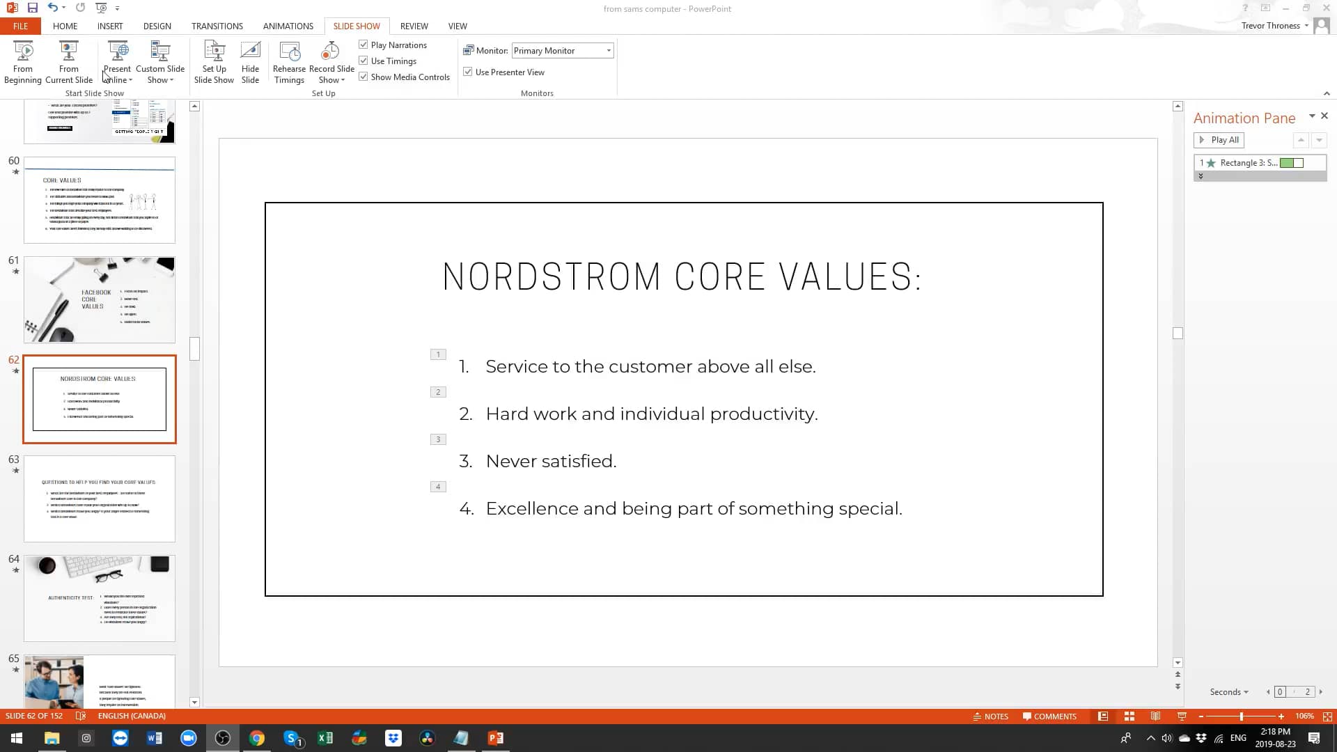 62 nordstrom core values on Vimeo
