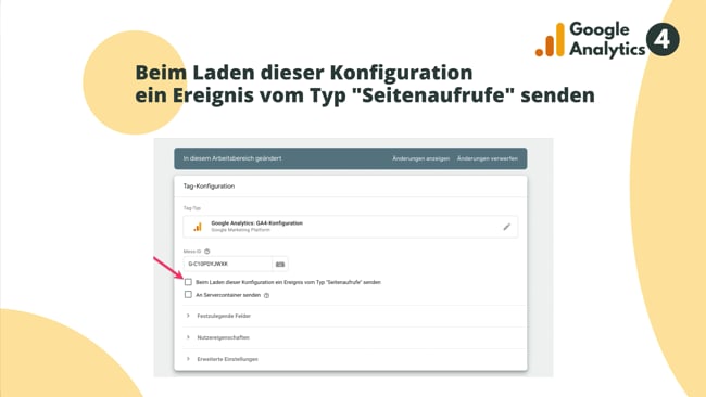 Beim Laden dieser Konfiguration ein Ereignis vom Typ "Seitenaufrufe" senden