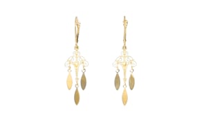 Italian 14kt Yellow Gold Filigree Chandelier Drop Earrings