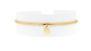 Italian 14kt Yellow Gold Heart Charm Mesh Bracelet
