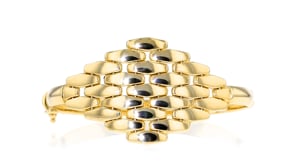 Italian 14kt Yellow Gold Panther-Link Bangle Bracelet