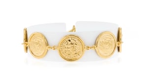 Italian 18kt Gold Over Sterling Replica Coin Bracelet