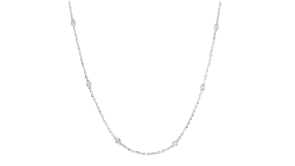 25 ct. t.w. Bezel-Set Diamond Station Necklace in 14kt White Gold