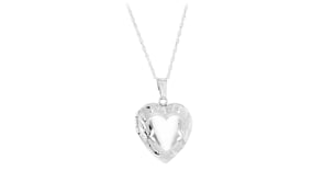 Sterling Silver Personalized Heart Locket Necklace
