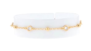 Italian 1.15 ct. t.w. Bezel-Set CZ Station Anklet in 18kt Gold Over Sterling
