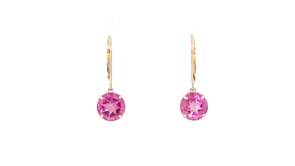 4.20 ct. t.w. Pink Topaz Drop Earrings in 14kt Yellow Gold