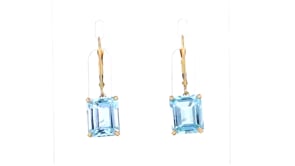 11.00 ct. t.w. Sky Blue Topaz Drop Earrings in 14kt Yellow Gold