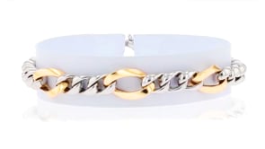 Sterling Silver and 14kt Yellow Gold Curb-Link Bracelet