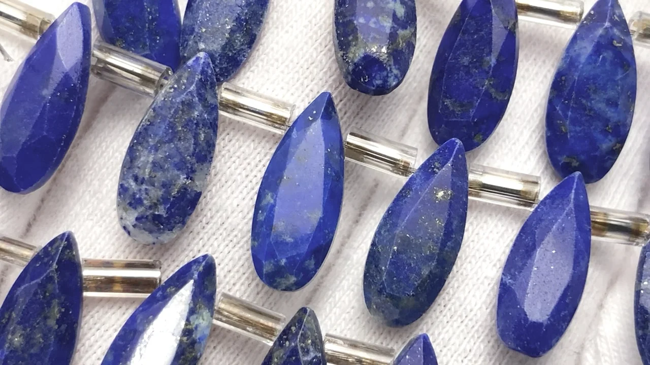 ラピスラズリ（産地・アフガニスタン） ペアシェイプ ファセットカット