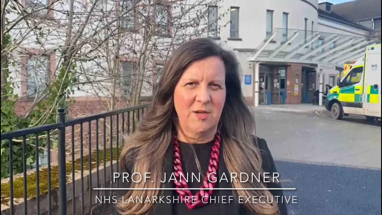 Staff message from Jann Gardner, NHS Lanarkshire chief executive Thursday 19 January 2023.MOV