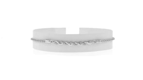 Sterling Silver Twist Bolo Bracelet with Diamond Accents