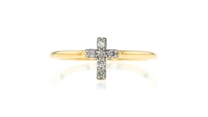 12 ct. t.w. Diamond Cross Ring in 14kt Yellow Gold
