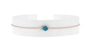 30 Carat London Blue Topaz Bracelet with Swiss Blue Topaz and Diamond Accents in 14kt Yellow Gold