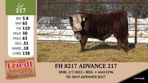 Lot #217 - FH 8217 ADVANCE 217
