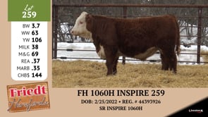Lot #259 - FH 1060H INSPIRE 253