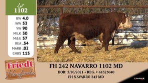 Lot #1102 - FH 242 NAVARRO 1102 MD