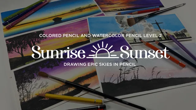 easy sunset drawings in pencil