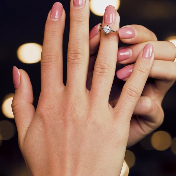 The Journey engagement ring: two-tone gold, aquamarine
