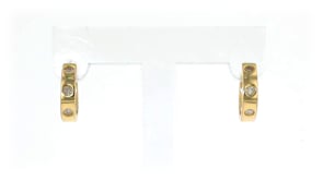 25 ct. t.w. Bezel-Set Diamond Huggie Hoop Earrings in 14kt Yellow Gold