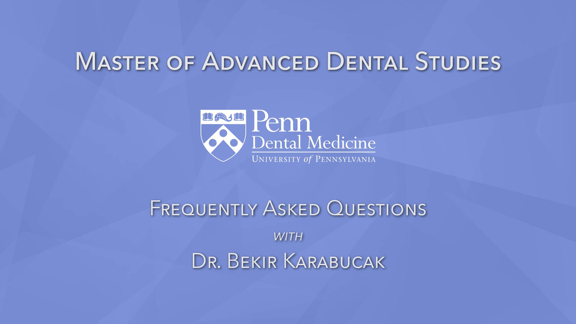 Master of Advanced Dental Studies in Endodontics on Vimeo