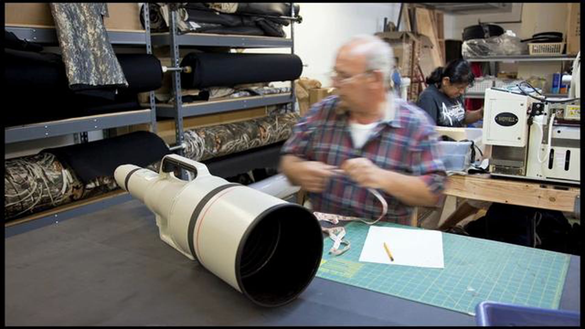 Time Lapse of the making of a LensCoat for the Canon Ef 1200mm f5.6 L USM Lens
