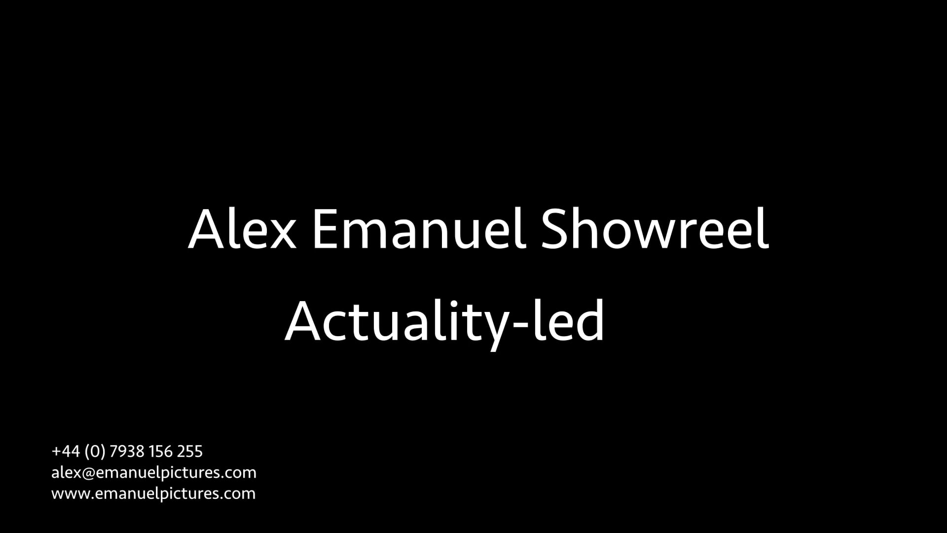 Actuality-led documentary showreel