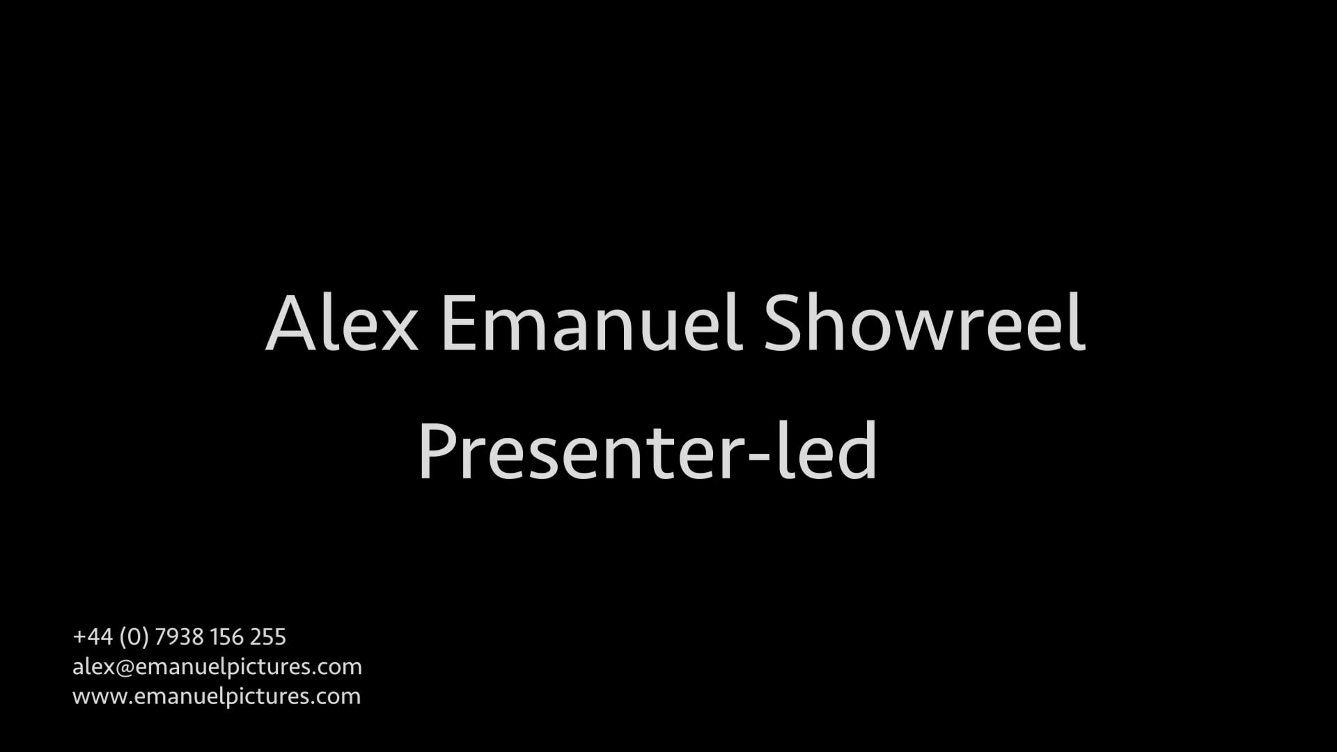 Presenter-led documentary showreel