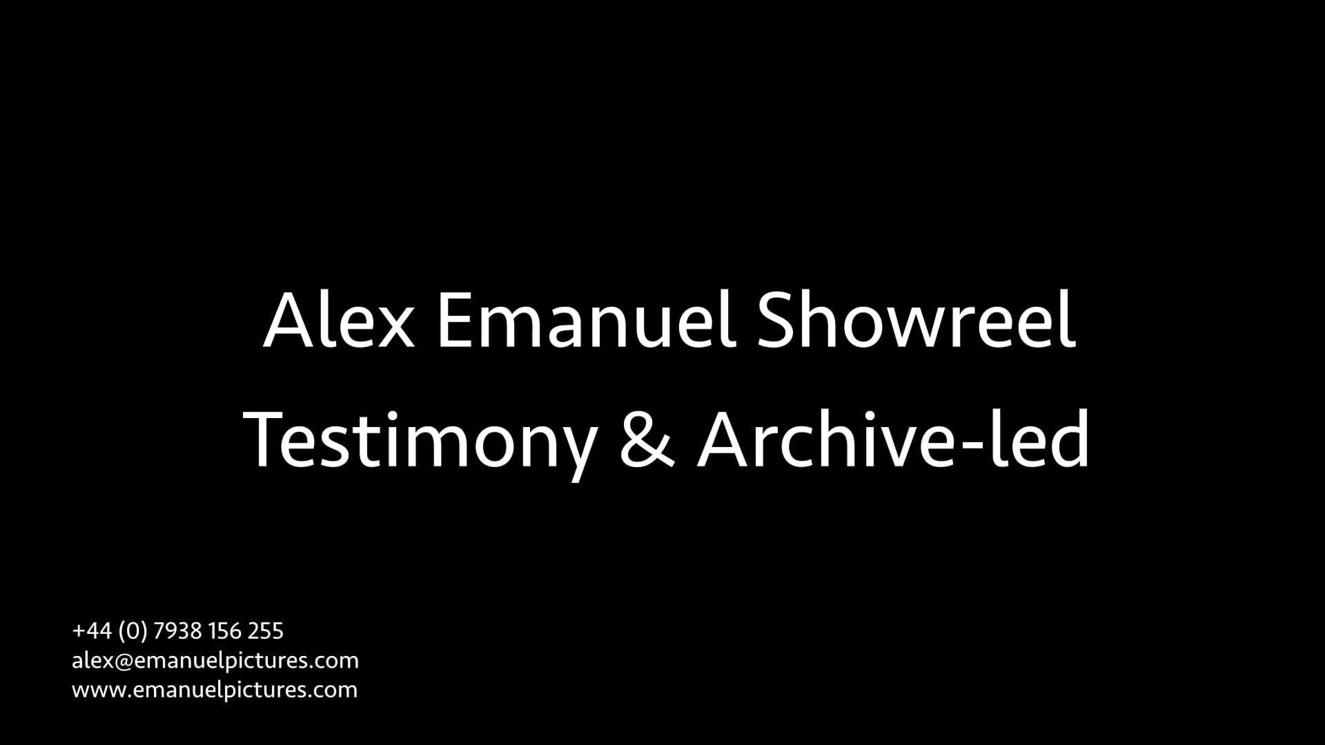 Testimony & Archive-led documentary showreel