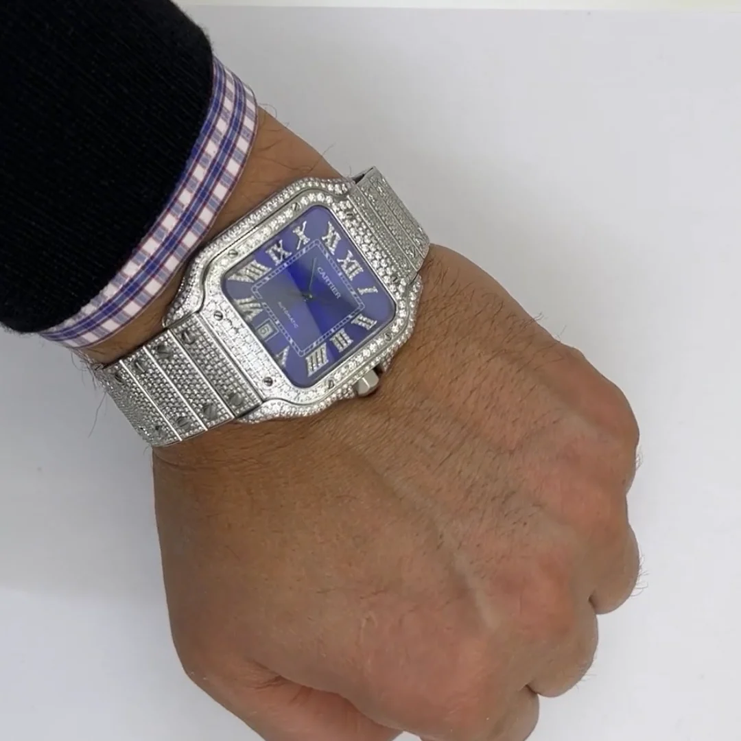 Cartier Santos Diamond Watch Full Pavé Dial Options WJD Exclusives