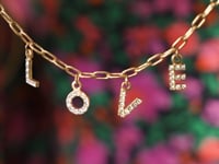 Armband met love letters & strass