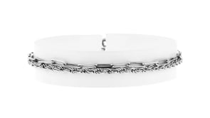 Sterling Silver Jewelry Set Rope Chain and Paper Clip Link Bracelets