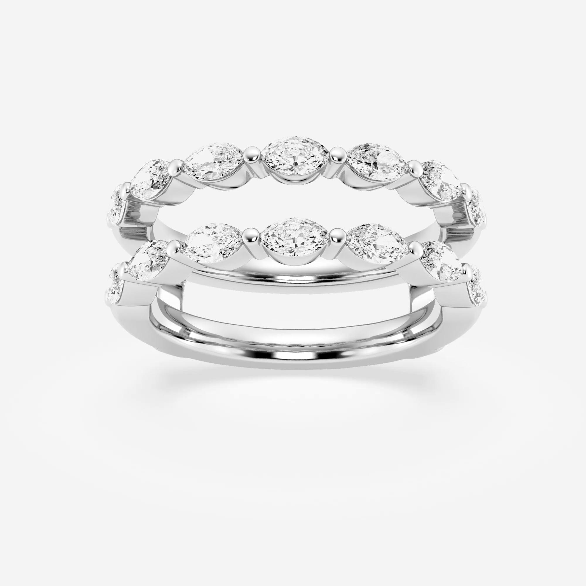 product video for 1 1/4 ctw Marquise Lab Grown Diamond Double Row Ring Enhancer