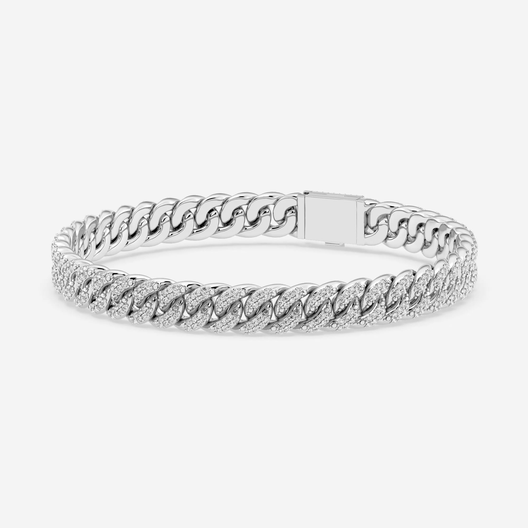 2 1/2 ctw Round Lab Grown Diamond Cuban Link Bracelet - 8 Inches ...