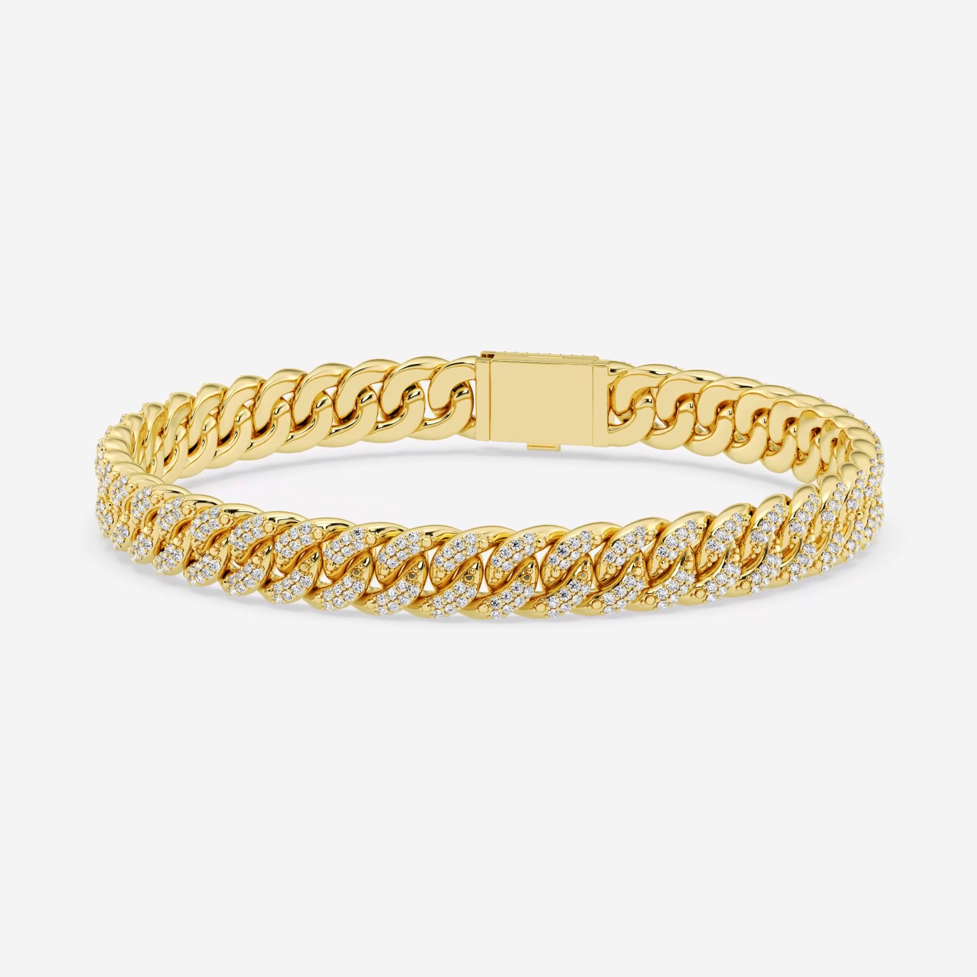 2 1/5 ctw Round Lab Grown Diamond Cuban Link Bracelet - 7 Inches ...