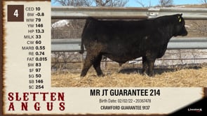 Lot #4 - MR JT GUARANTEE 214