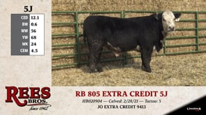 Lot #5J - RB 805 EXTRA CREDIT 5J