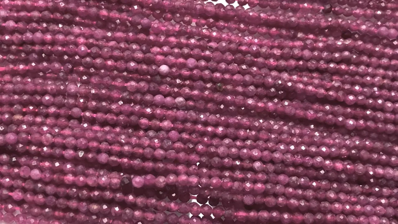 ルビー ラウンドカット2mm 1連｜天然石ビーズの卸問屋・通販ケンケン