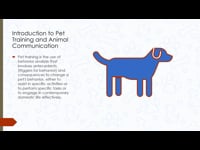 Animal behaviour: Introduction to Pet Training and Animal Communication