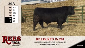 Lot #20A - RB LOCKED IN 20J
