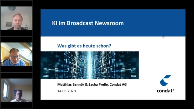 Sacha Prelle & Matthias Bennör (Condat): KI im Broadcast Newsroom - Was gibt es heute schon?