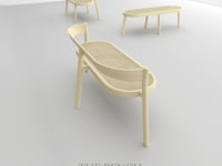 The bench rounded backrest