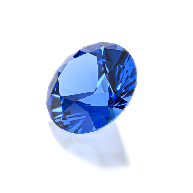 SAVICKI Pendant: two color gold, blue sapphire, diamonds