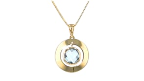 2.30 Carat Sky Blue Topaz Pendant in 14kt Yellow Gold