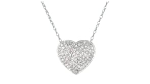 25 ct. t.w. Diamond Heart Pendant Necklace in 14kt White Gold
