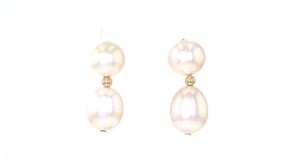 10-11.5mm Cultured Pearl Drop Earrings in 14kt Yellow Gold